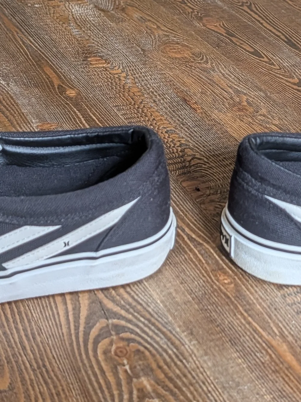 Hurley Black Slip-On Canvas Loafers with White Sole
